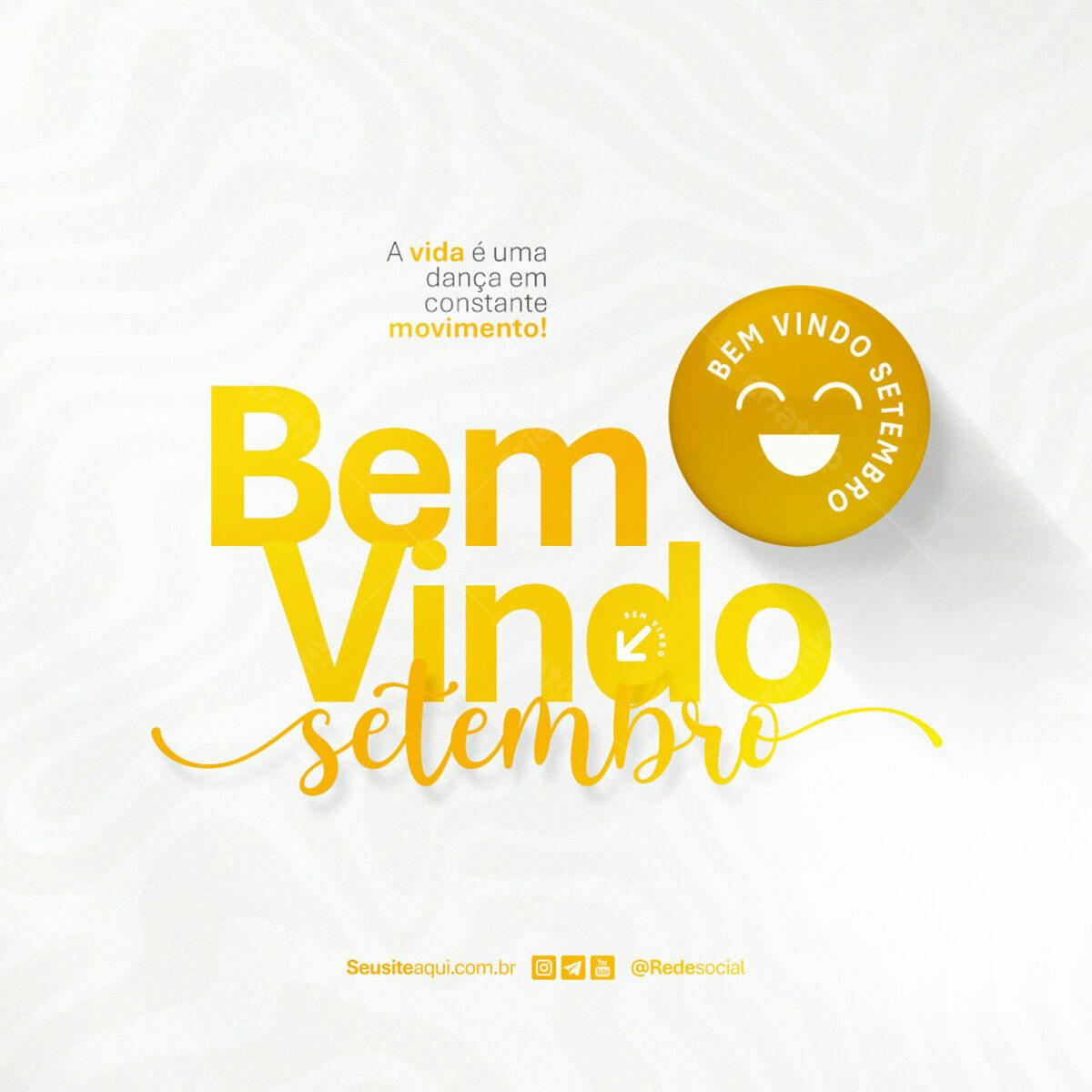 Postagem Setembro Bem-vindo PSD Editável