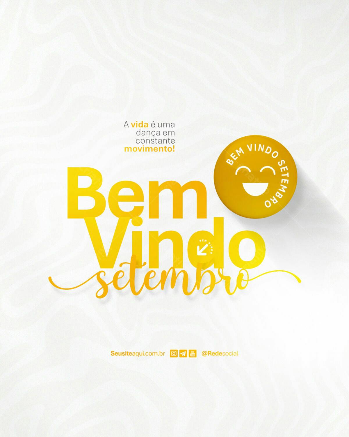 Post para Boas Vindas Setembro PSD Editável