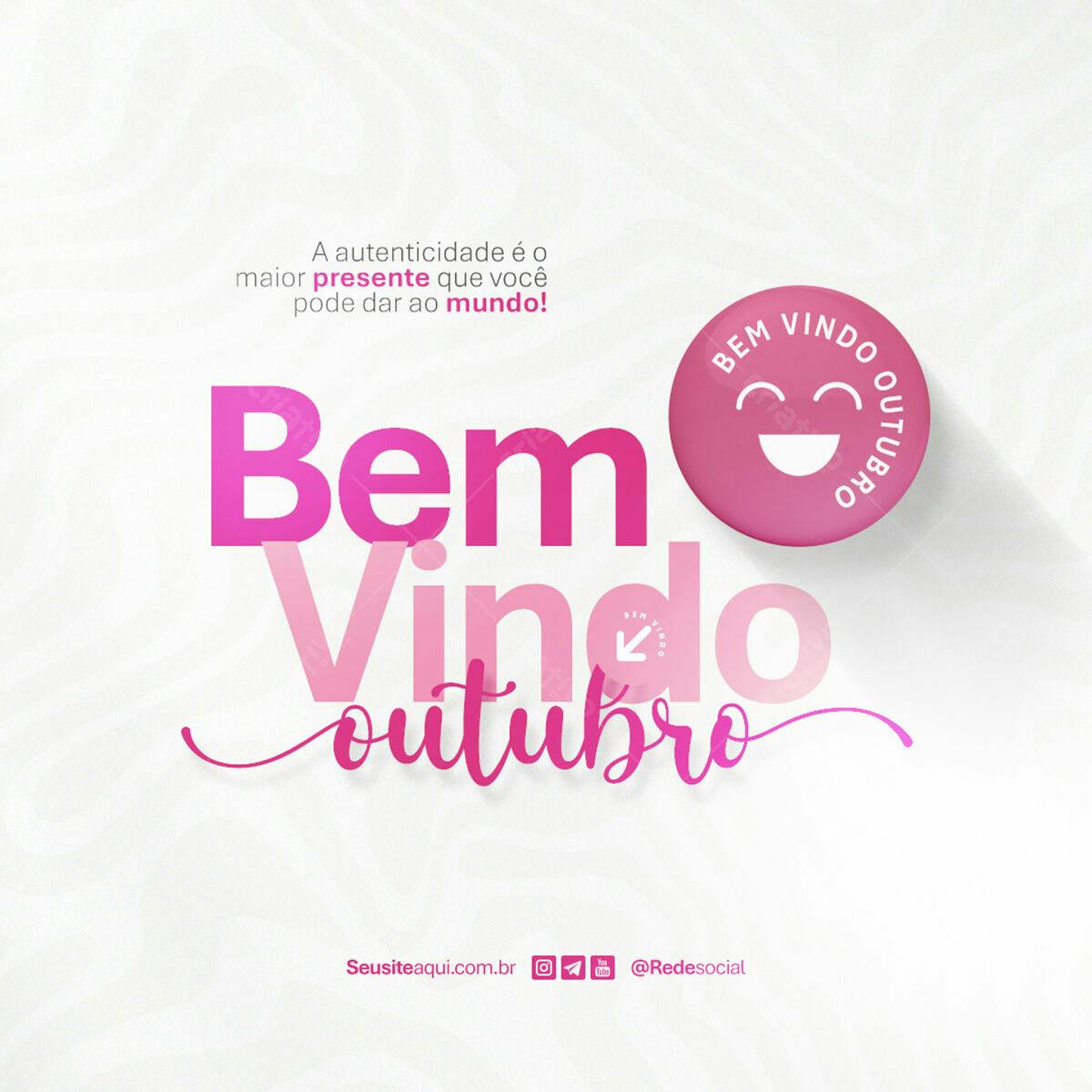 Post para Boas Vindas Outubro PSD Editável