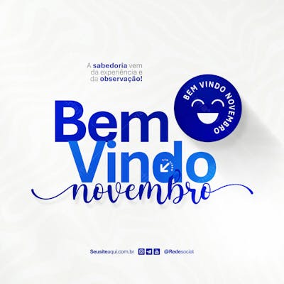 Bem Vindo Novembro Mês Frase Comunicado Aviso Informe Social Media Psd Editável