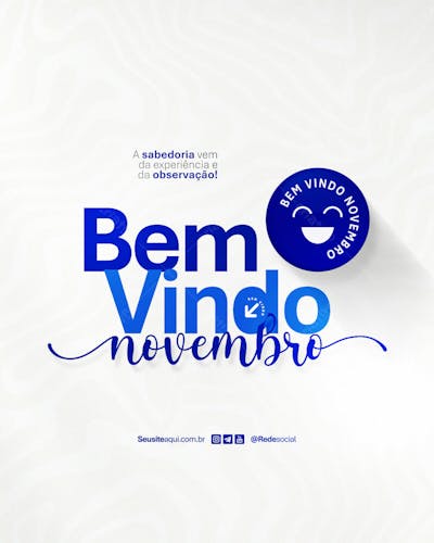 Bem Vindo Novembro Mês Frase Comunicado Aviso Informe Social Media Psd Editável