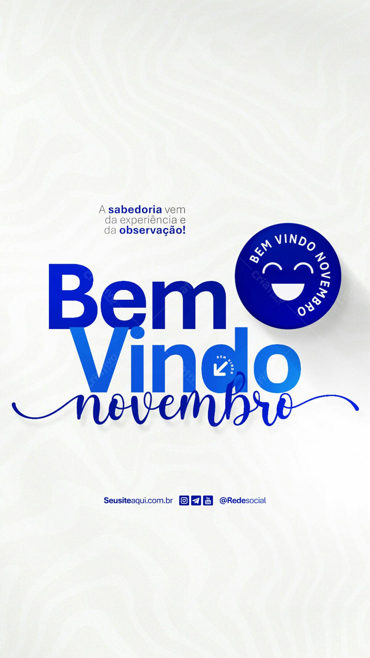 Post para Boas Vindas Novembro PSD Editável