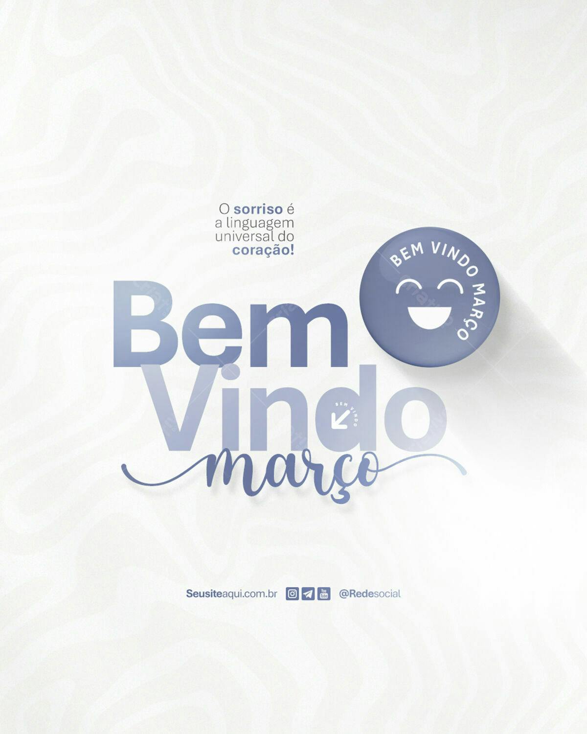Post para Boas Vindas Março PSD Editável