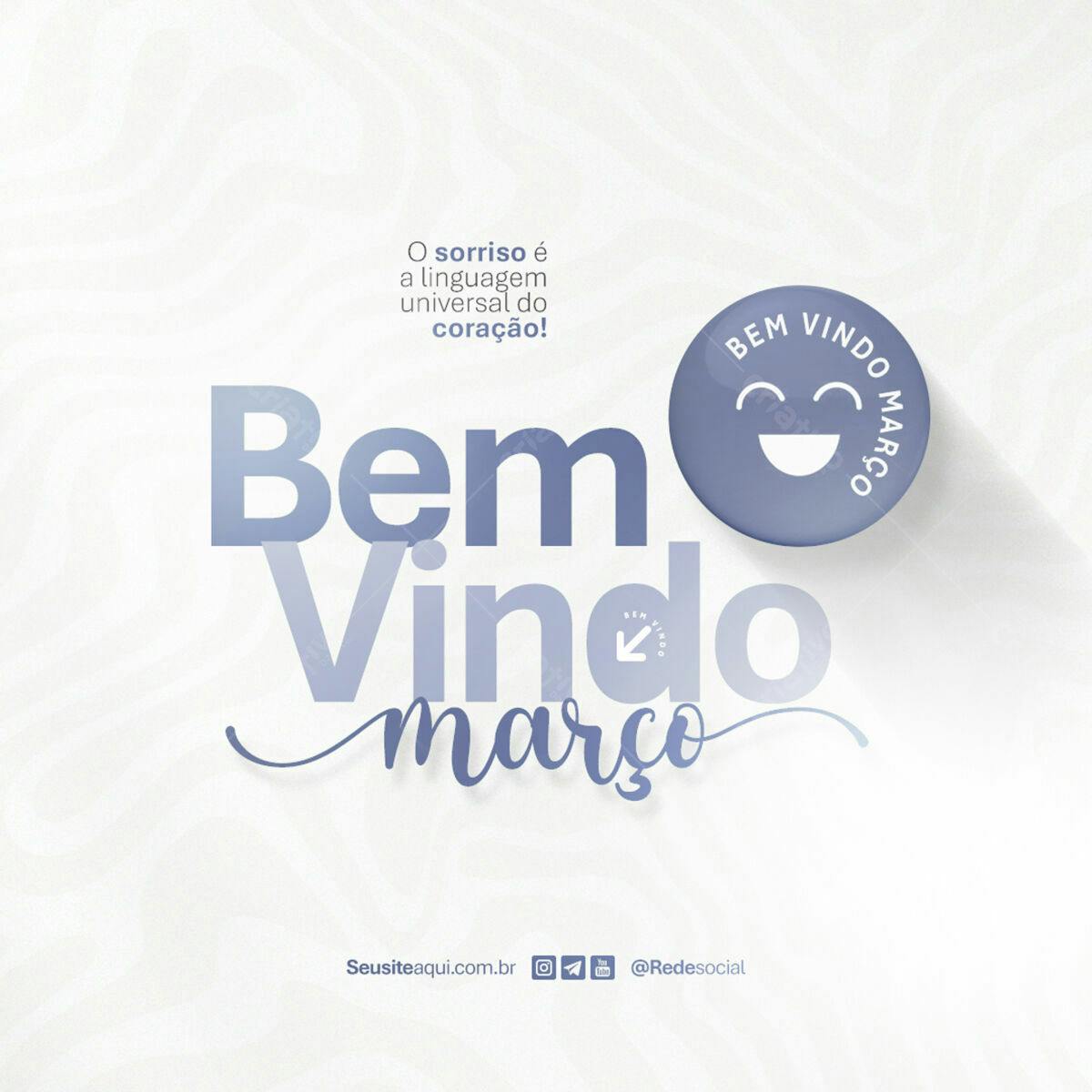 Postagem Boas Vindas Março PSD Editável