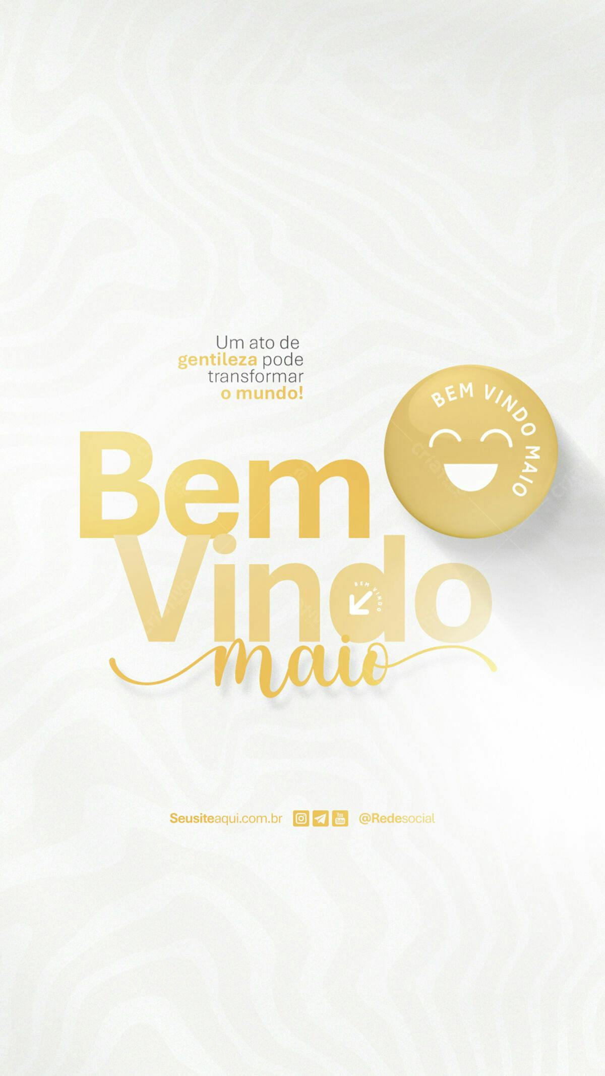 Postagem Boas Vindas Maio PSD Editável