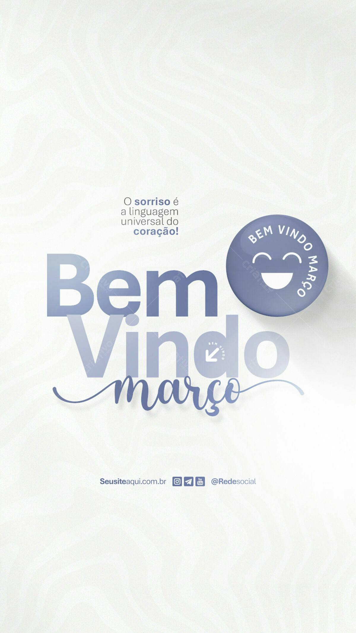Post para Boas Vindas Março PSD Editável