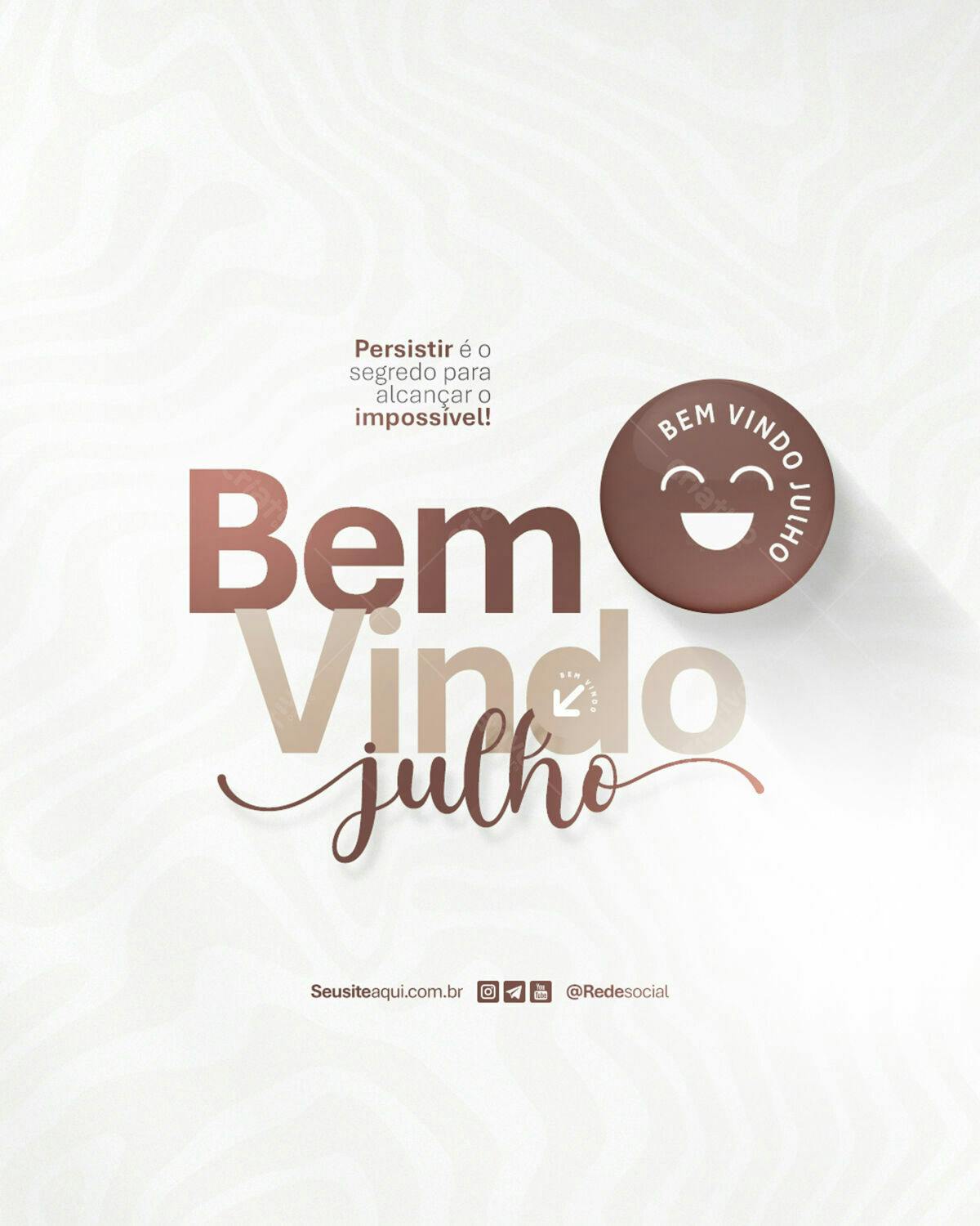 Postagem Boas-Vindas Julho PSD Editável