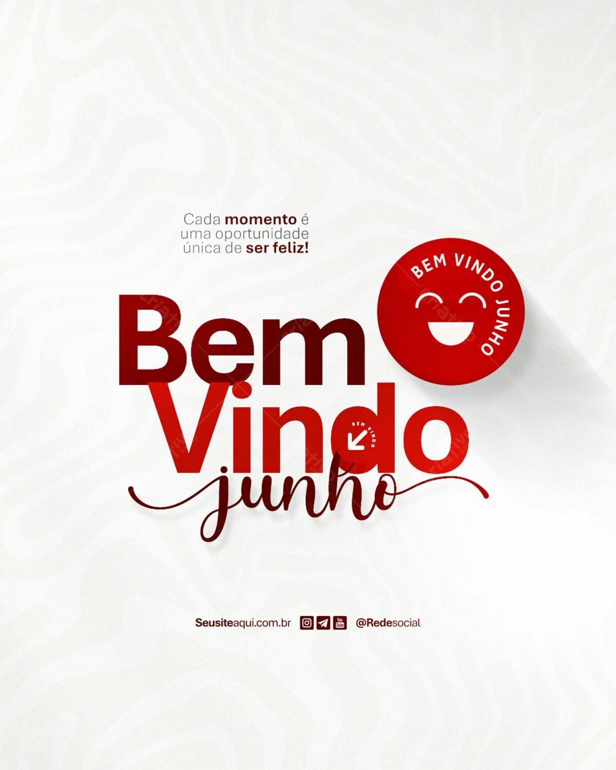 Post para Boas Vindas Junho PSD Editável