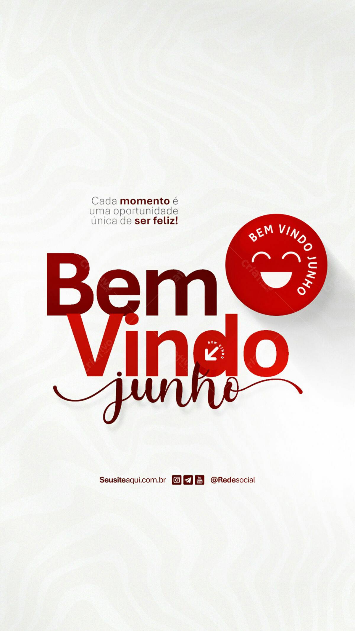 Flyer Bem-vindo Junho PSD Editável