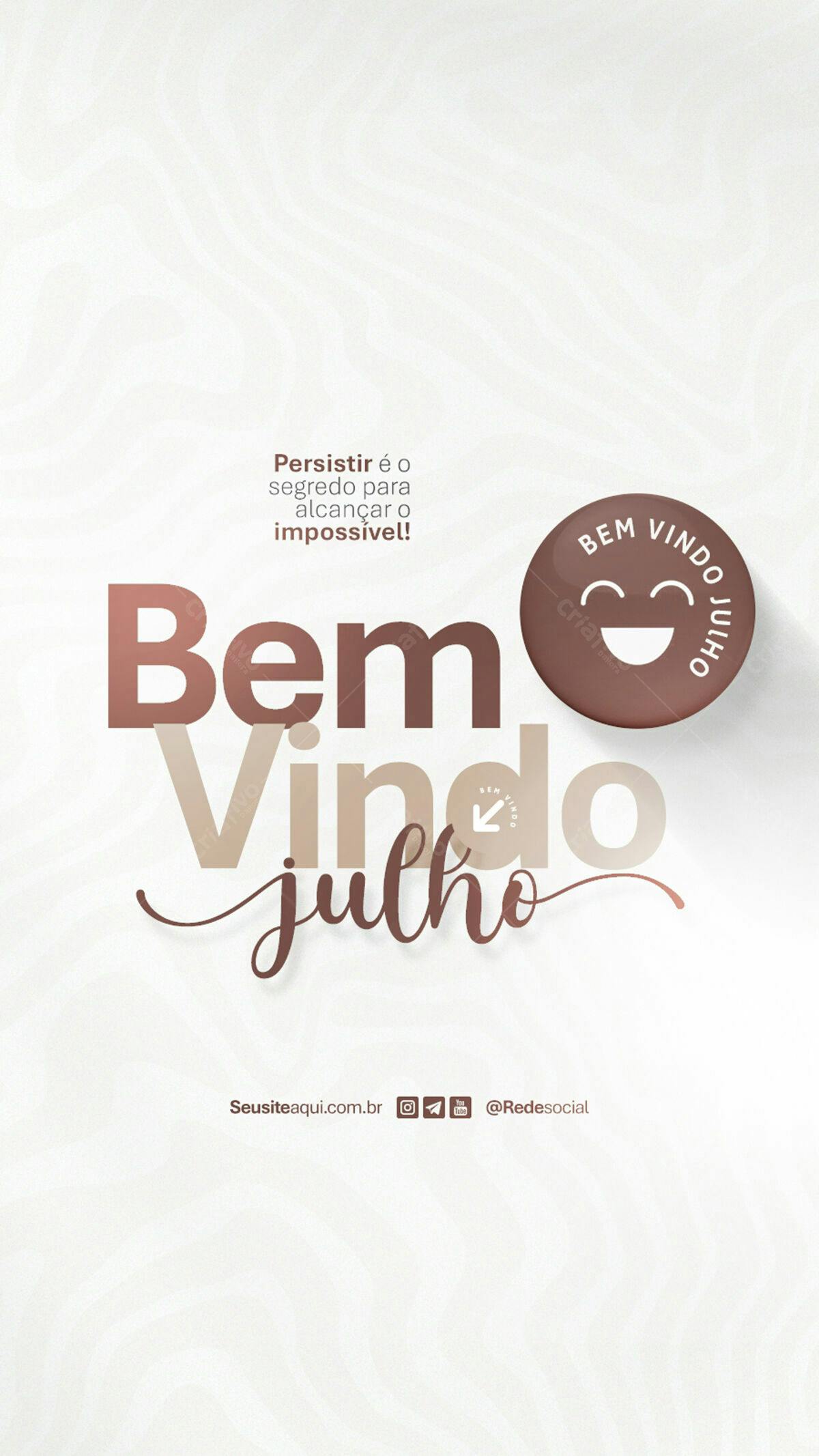 Post para Boas Vindas Julho PSD Editável