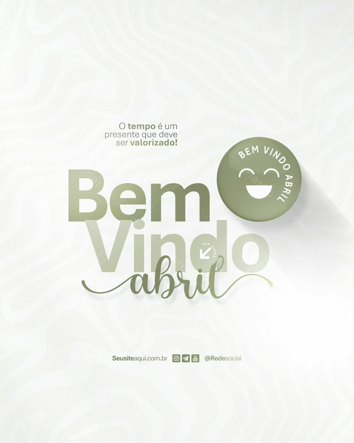 Post para Boas Vindas Abril PSD Editável