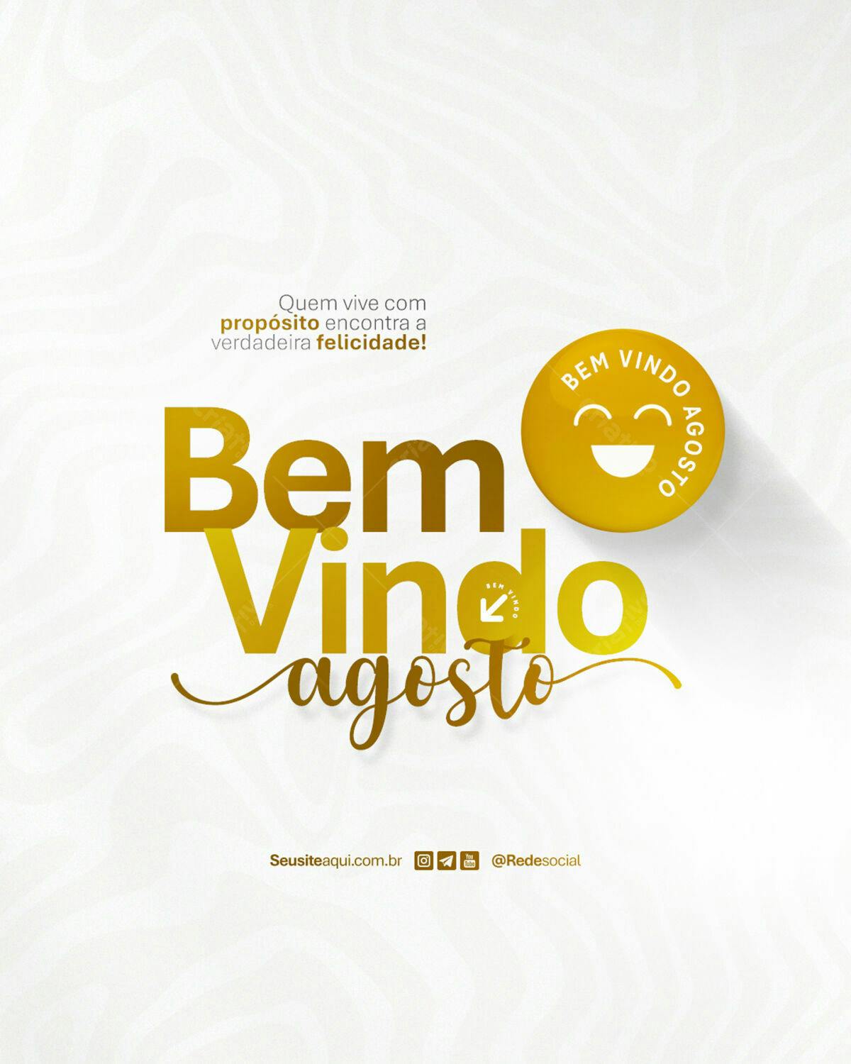 Postagem Boas Vindas Agosto PSD Editável