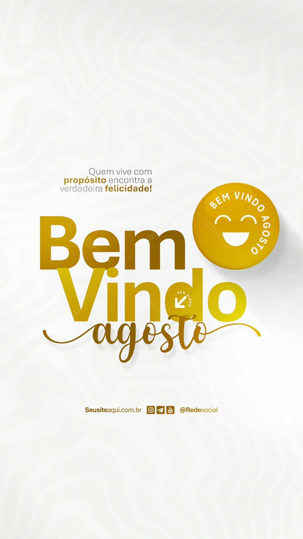 Postagem Bem-vindo Agosto PSD Editável