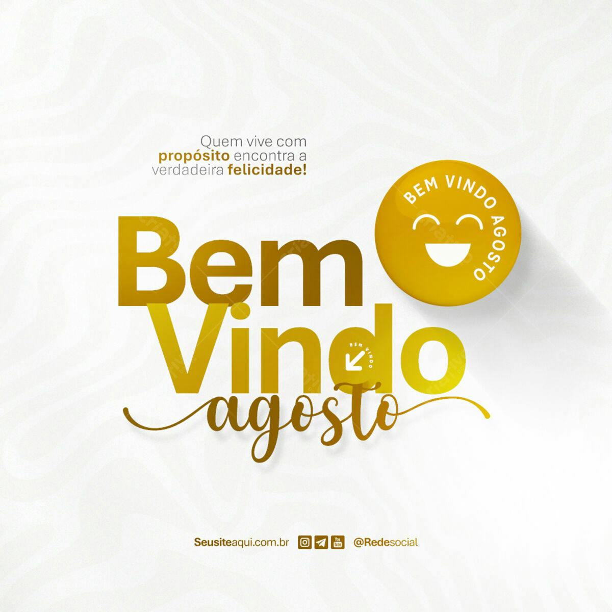 Postagem Boas Vindas Agosto PSD Editável