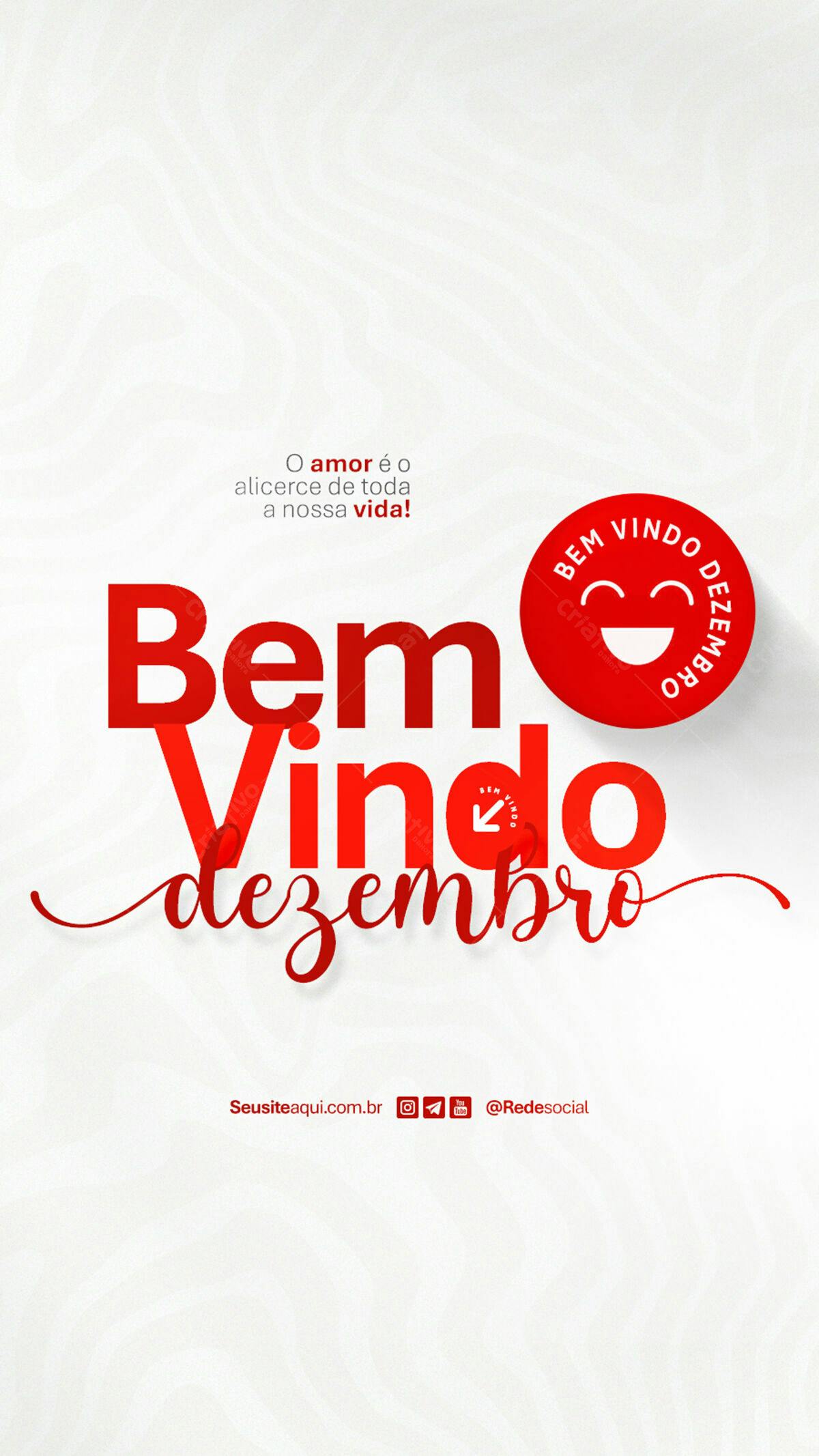 Poster Boas Vindas Dezembro PSD Editável