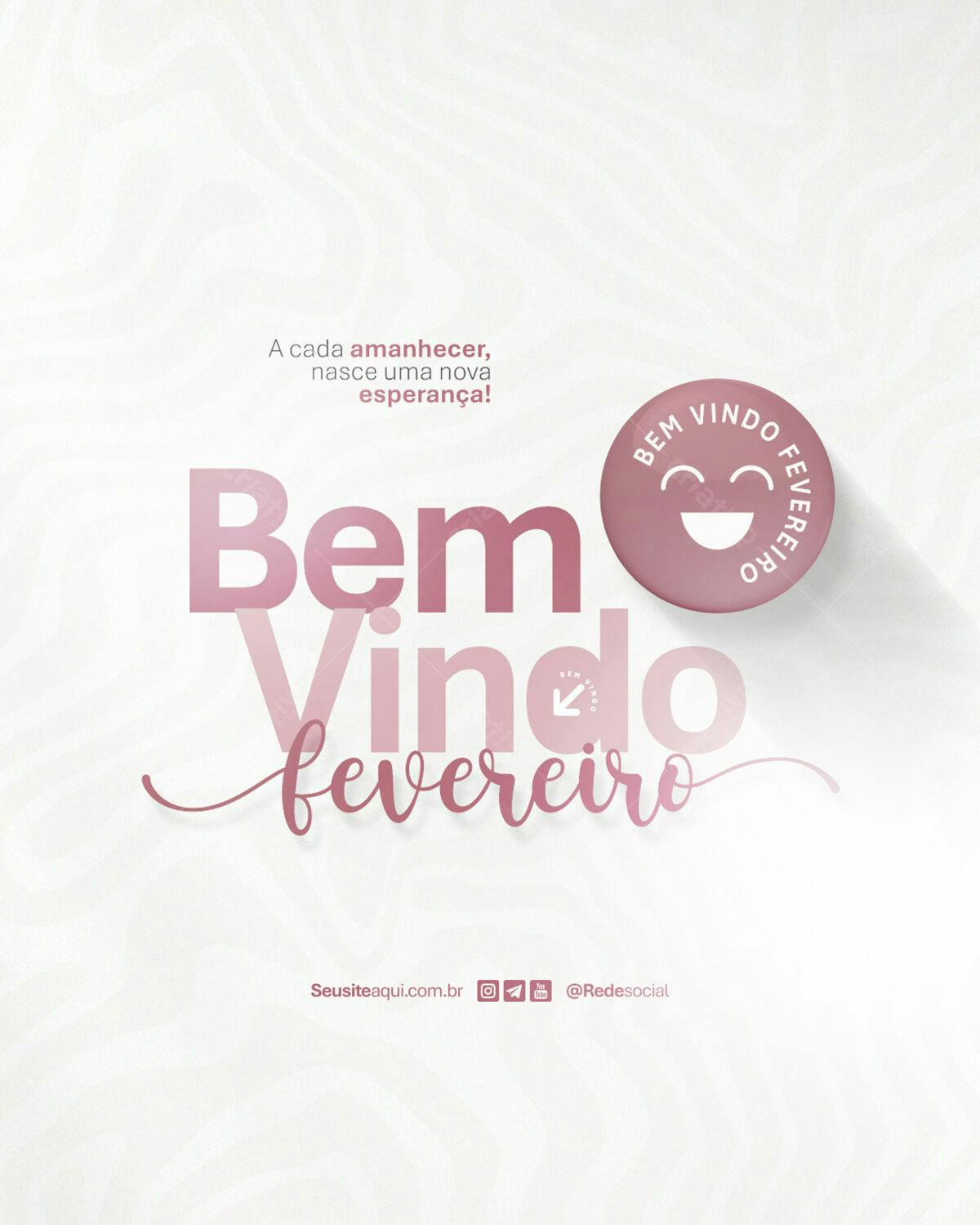 Post para Boas Vindas Fevereiro PSD Editável