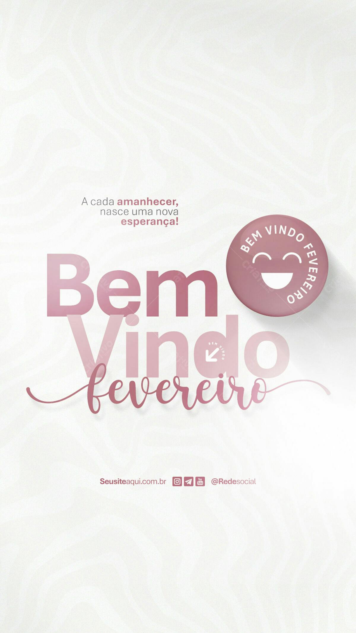 Post para Boas Vindas Fevereiro PSD Editável