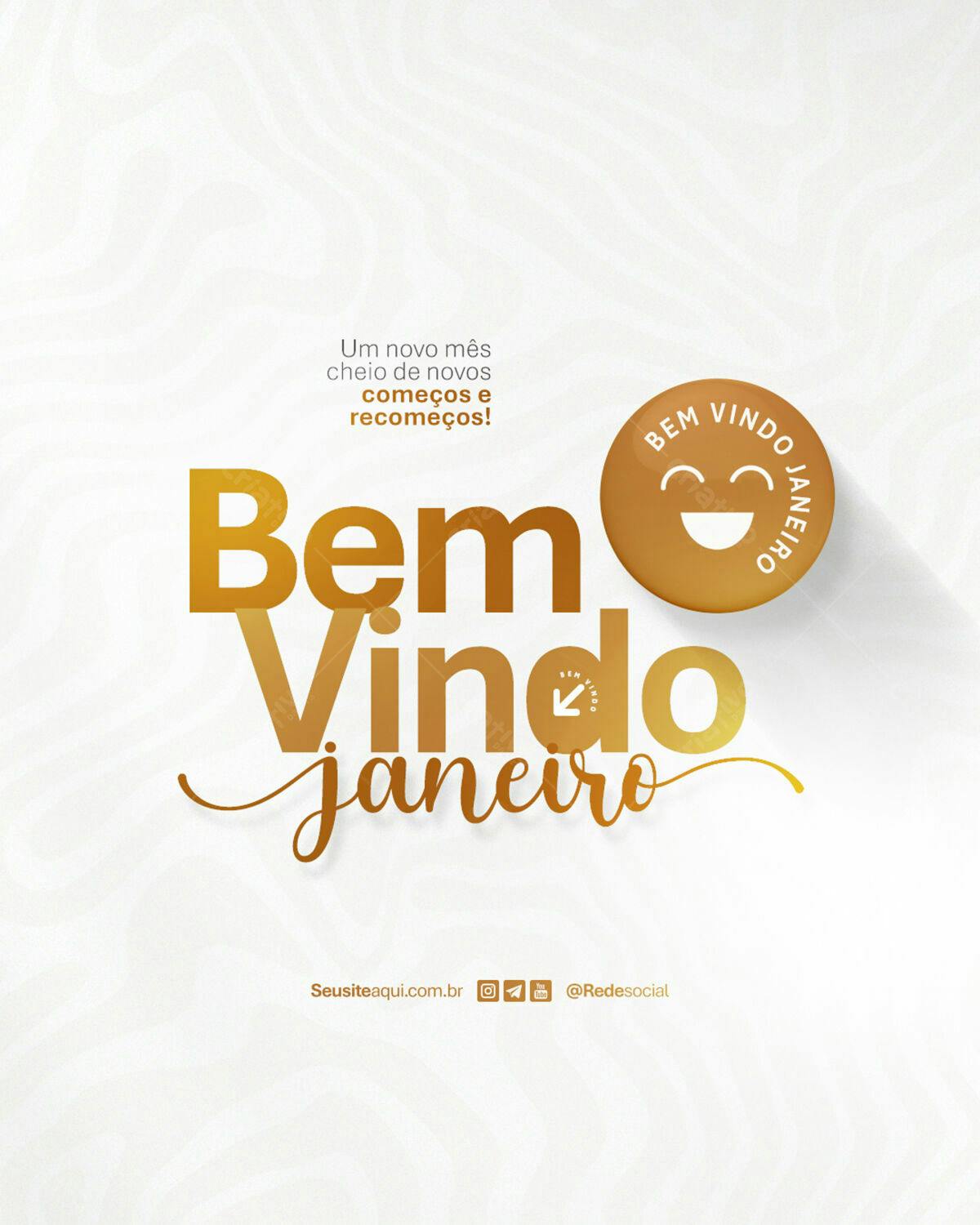 Postagem Boas Vindas Janeiro PSD Editável