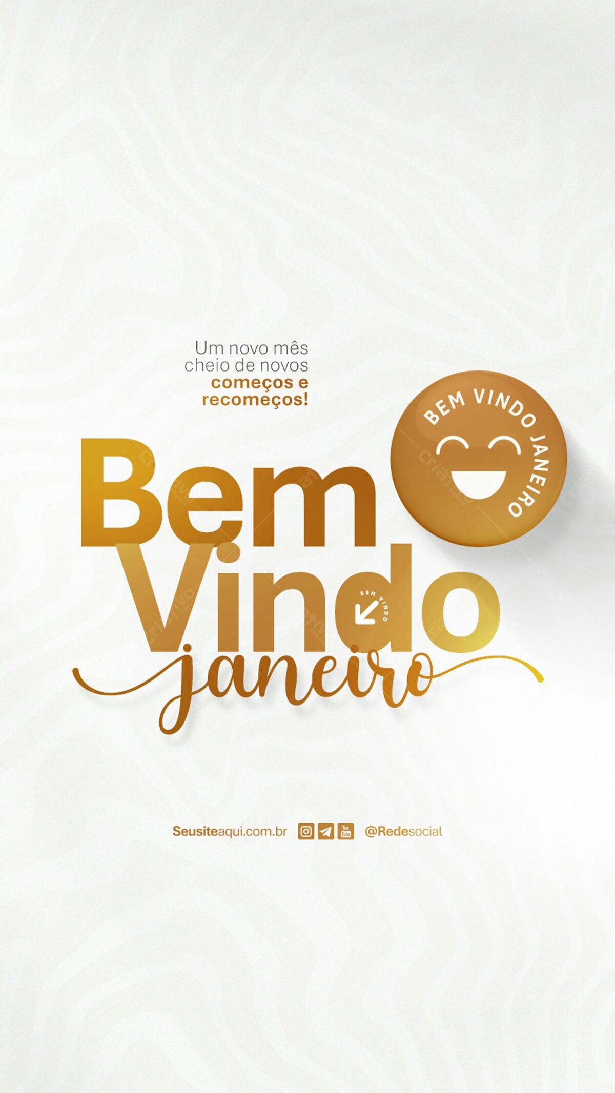 Postagem Boas Vindas Janeiro PSD Editável