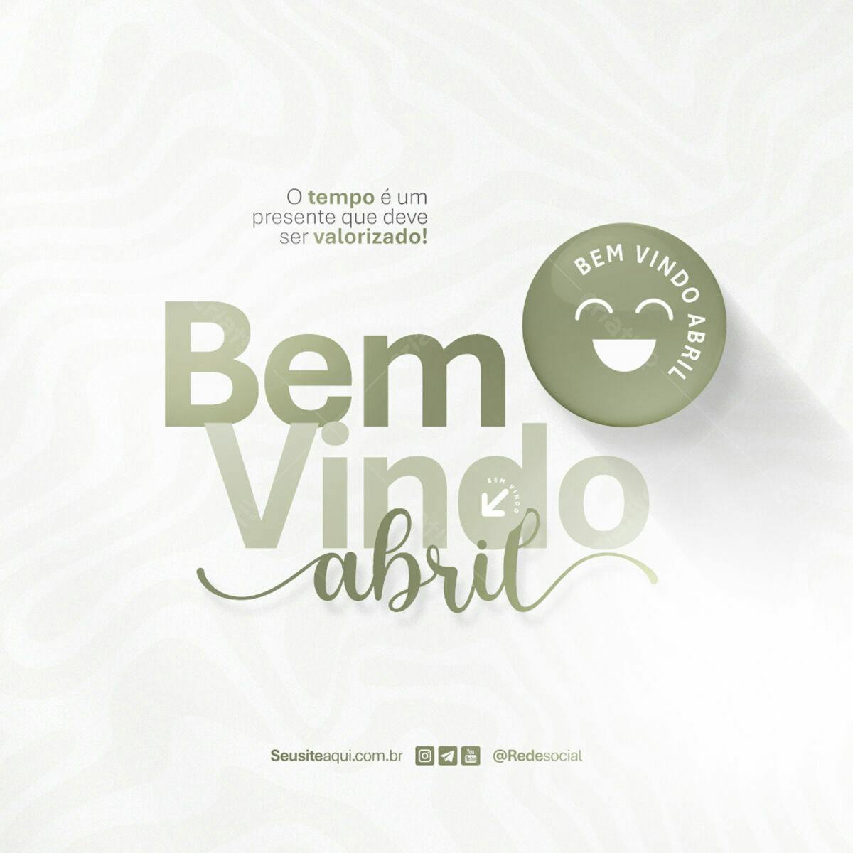 Post para Boas Vindas Abril PSD Editável