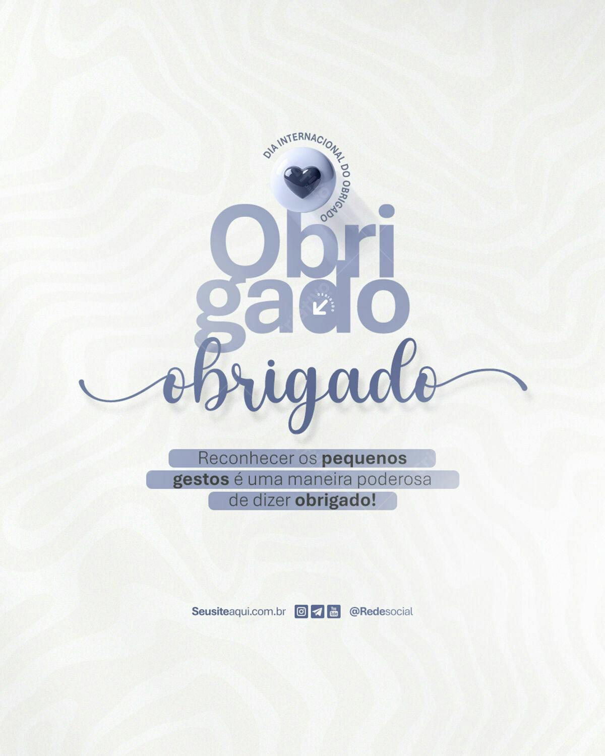 Postagem Dia Internacional do Obrigado PSD Editável