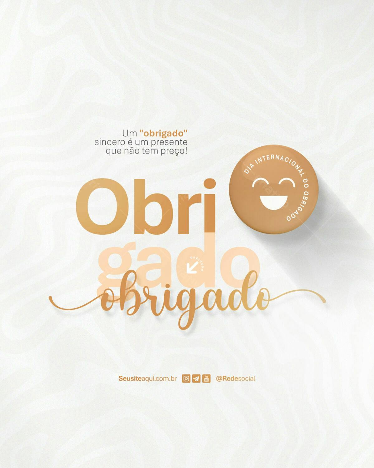 Postagem Dia Internacional do Obrigado PSD Editável