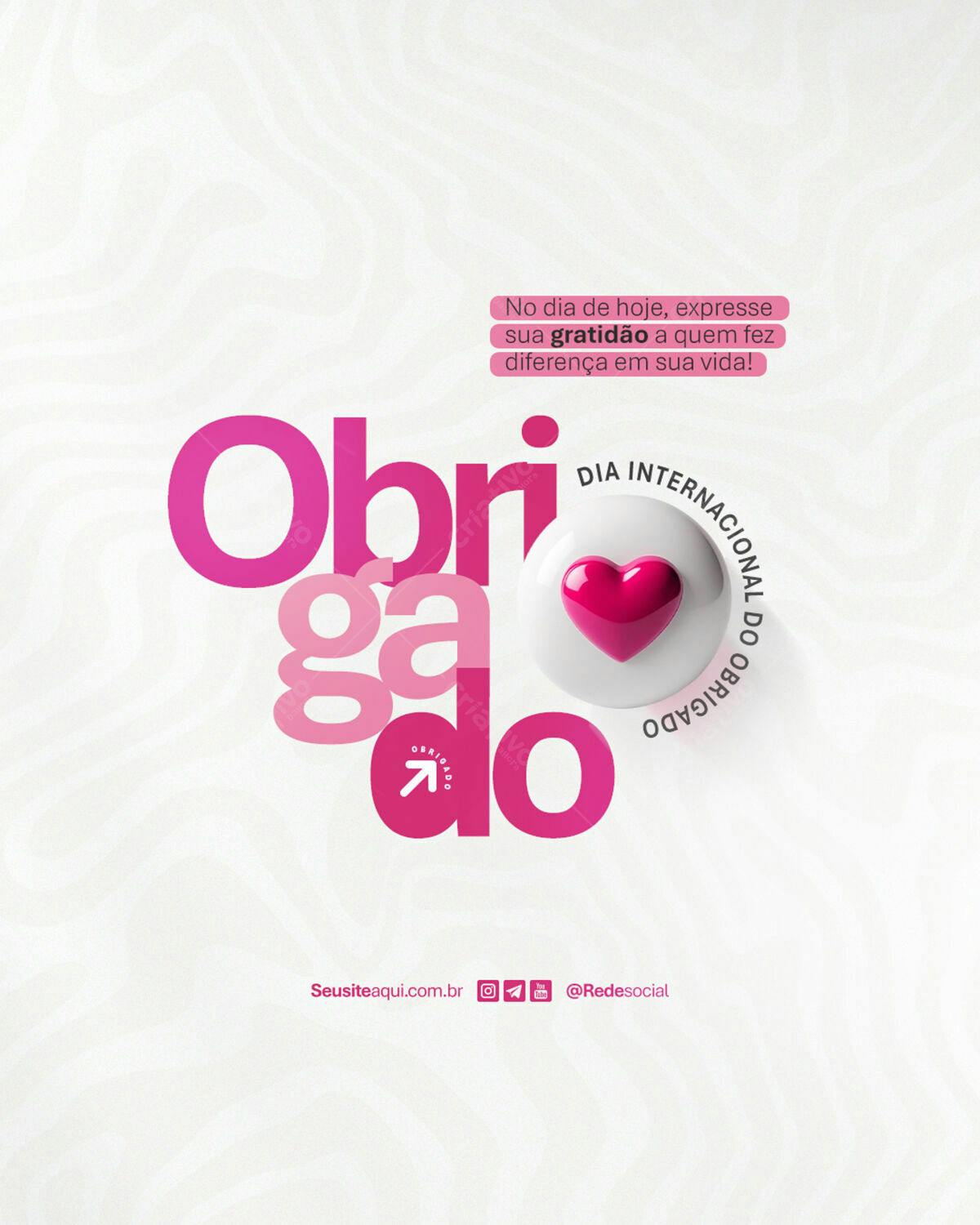 Post para o Dia Internacional do Obrigado PSD Editável