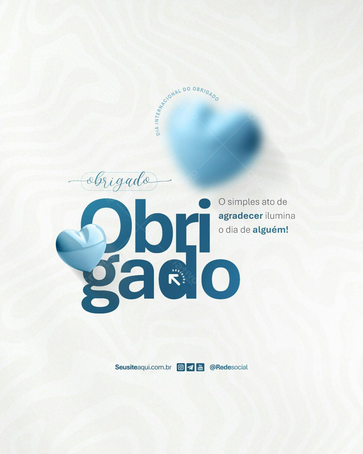 Postagem Dia Internacional do Obrigado PSD Editável