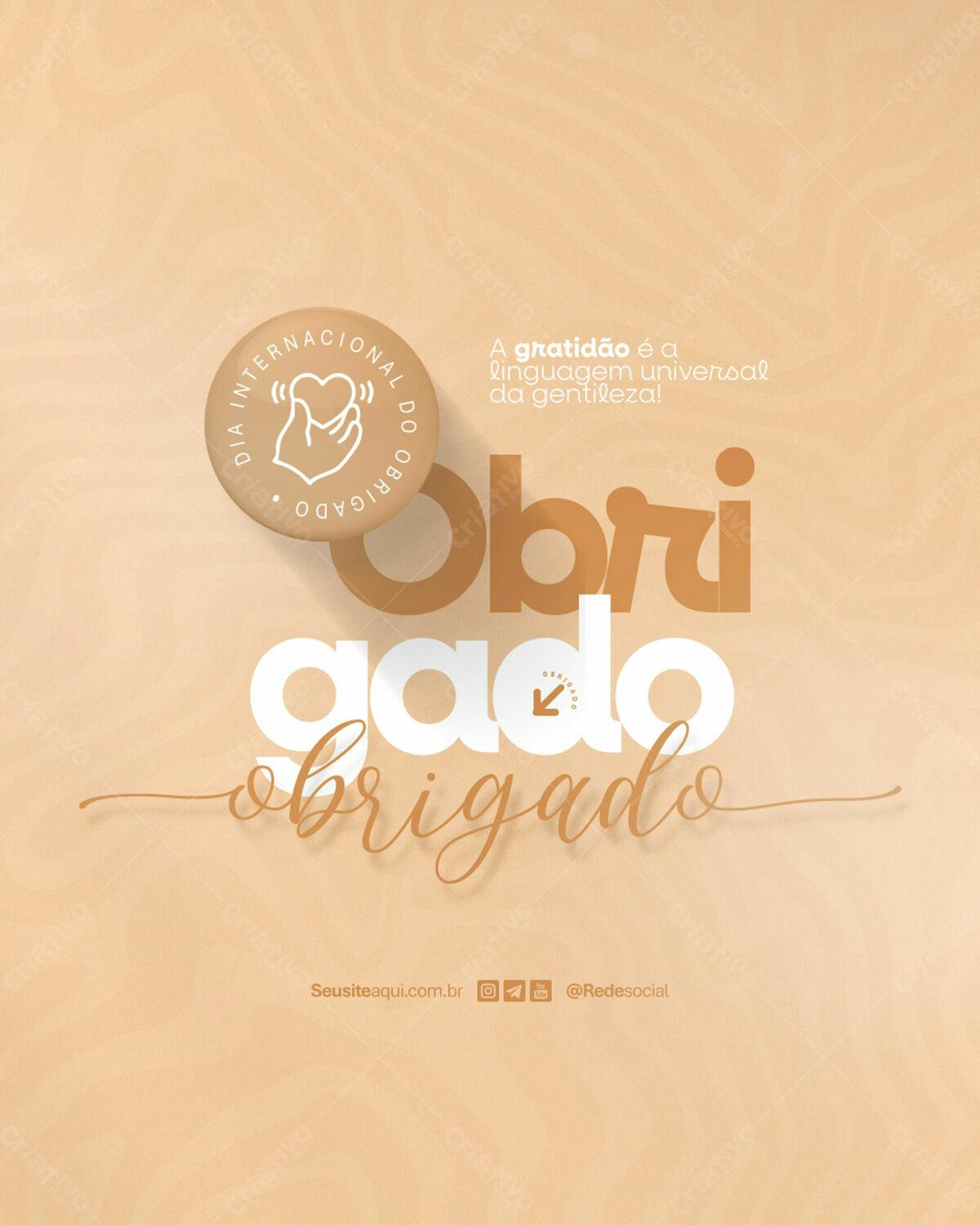 Post para o Dia Internacional do Obrigado PSD Editável