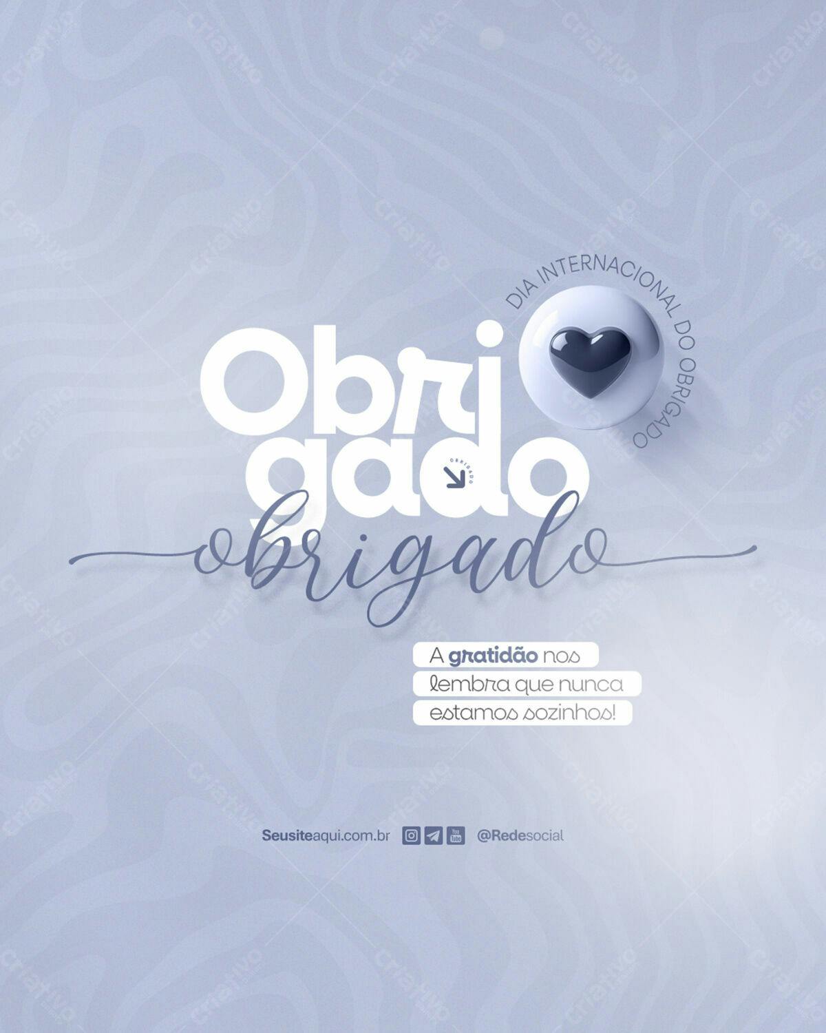 Post para Dia Internacional do Obrigado PSD Editável