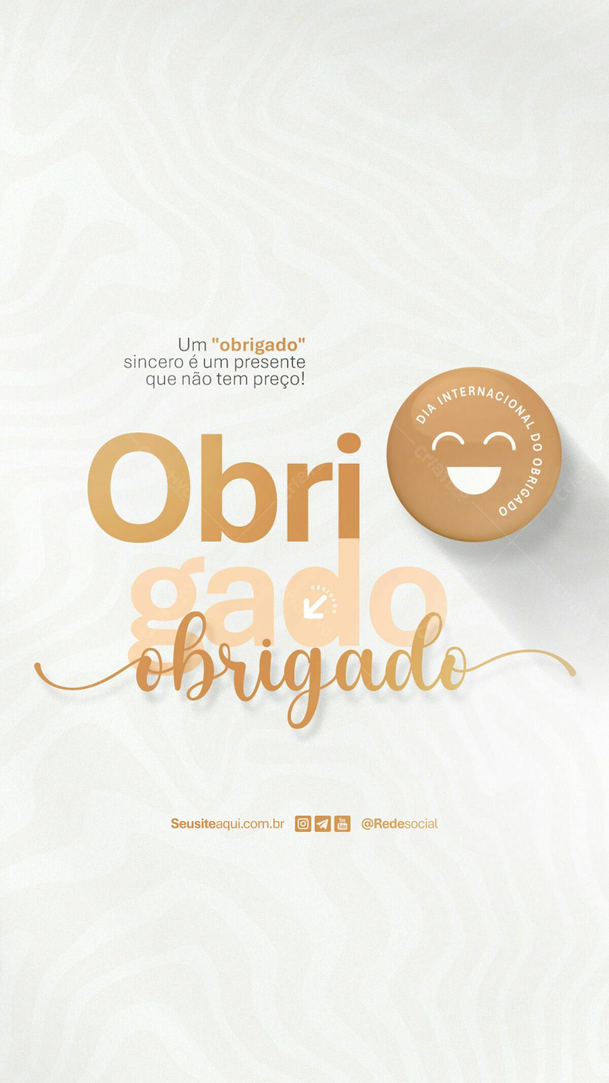 Flyer Dia Internacional do Obrigado PSD Editável