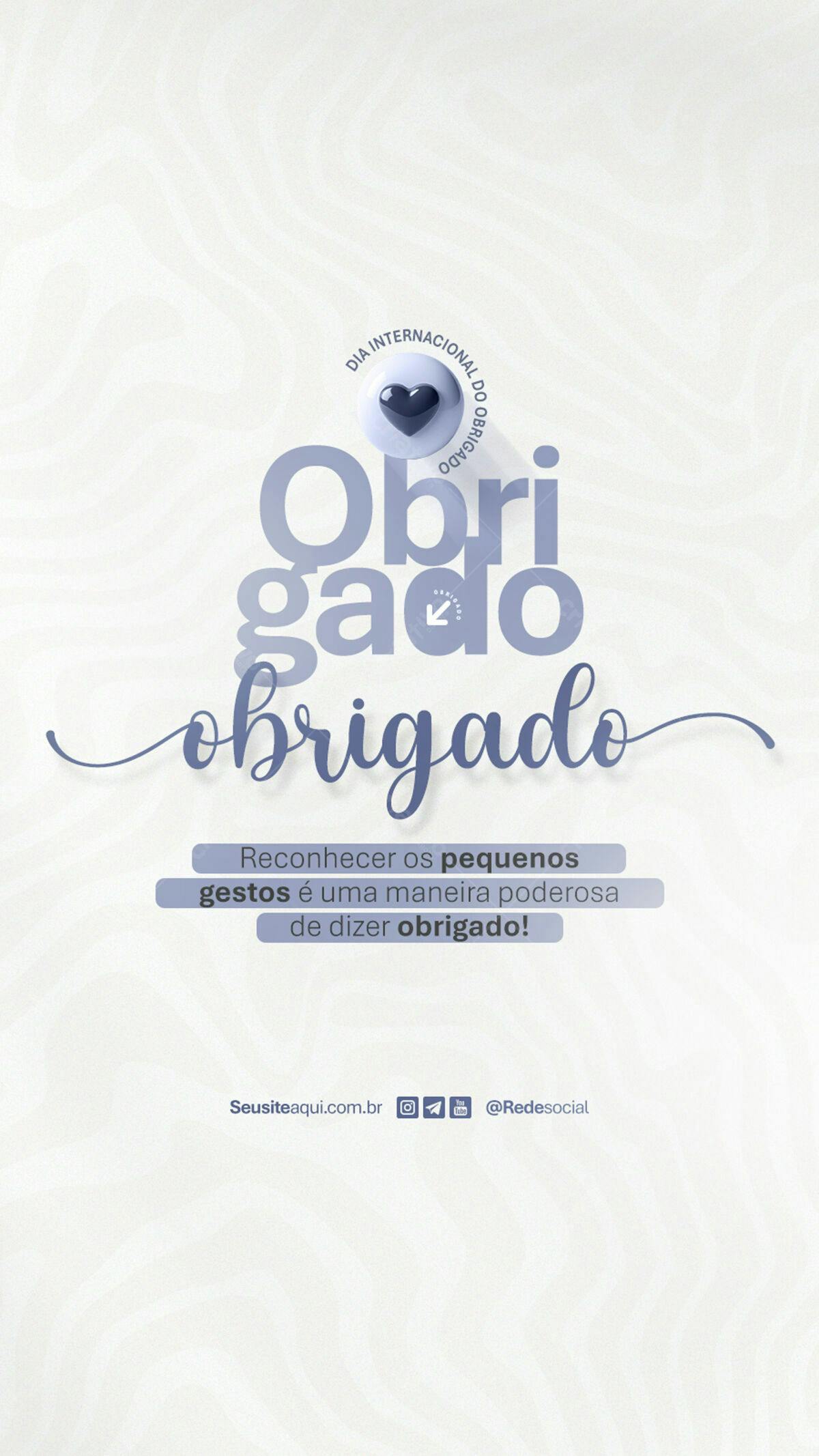 Flyer Dia Internacional do Obrigado PSD Editável