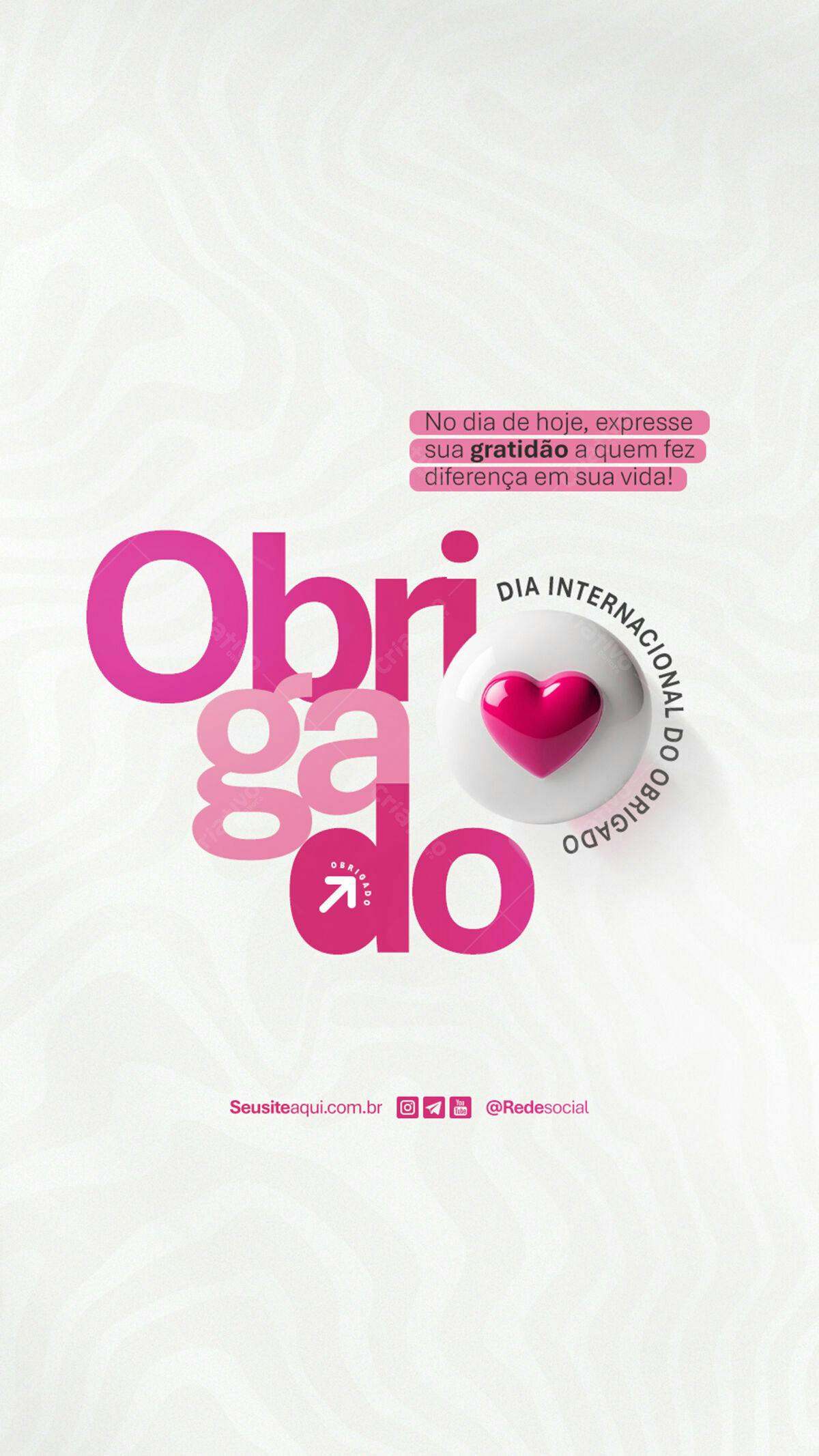 Post para Dia Internacional do Obrigado PSD Editável