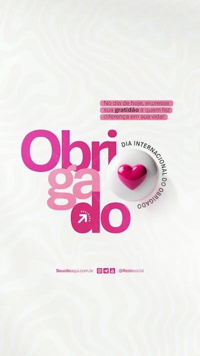 Dia Internacional Do Obrigado 11 De Janeiro Dia Do Obrigado Social Media Psd Editável