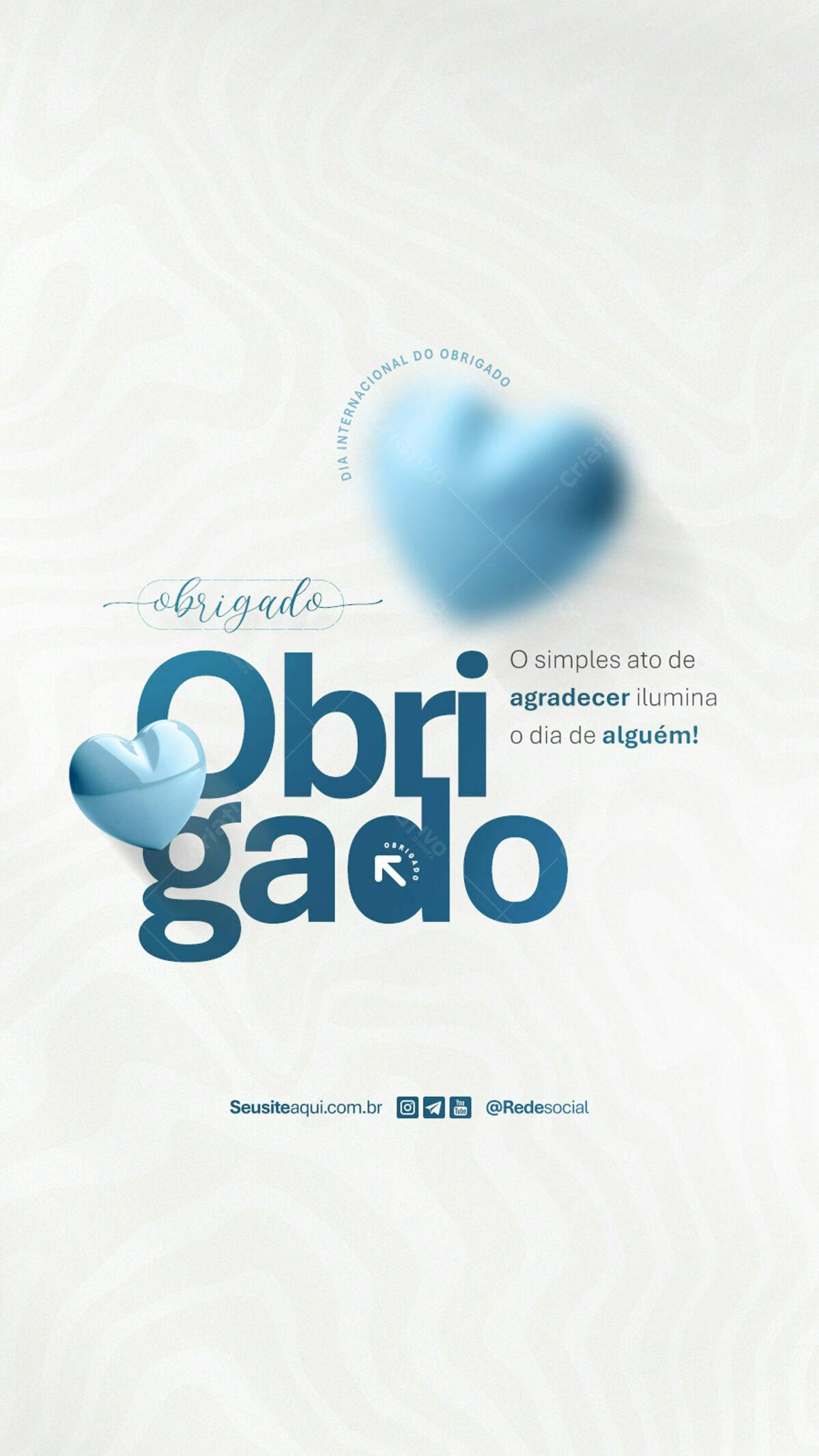 Post para o Dia Internacional do Obrigado PSD Editável