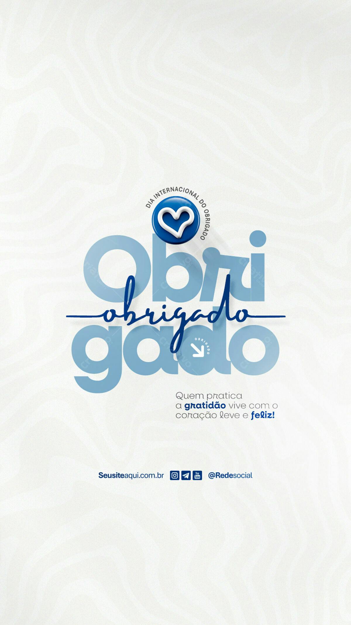 Flyer Dia Internacional do Obrigado PSD Editável