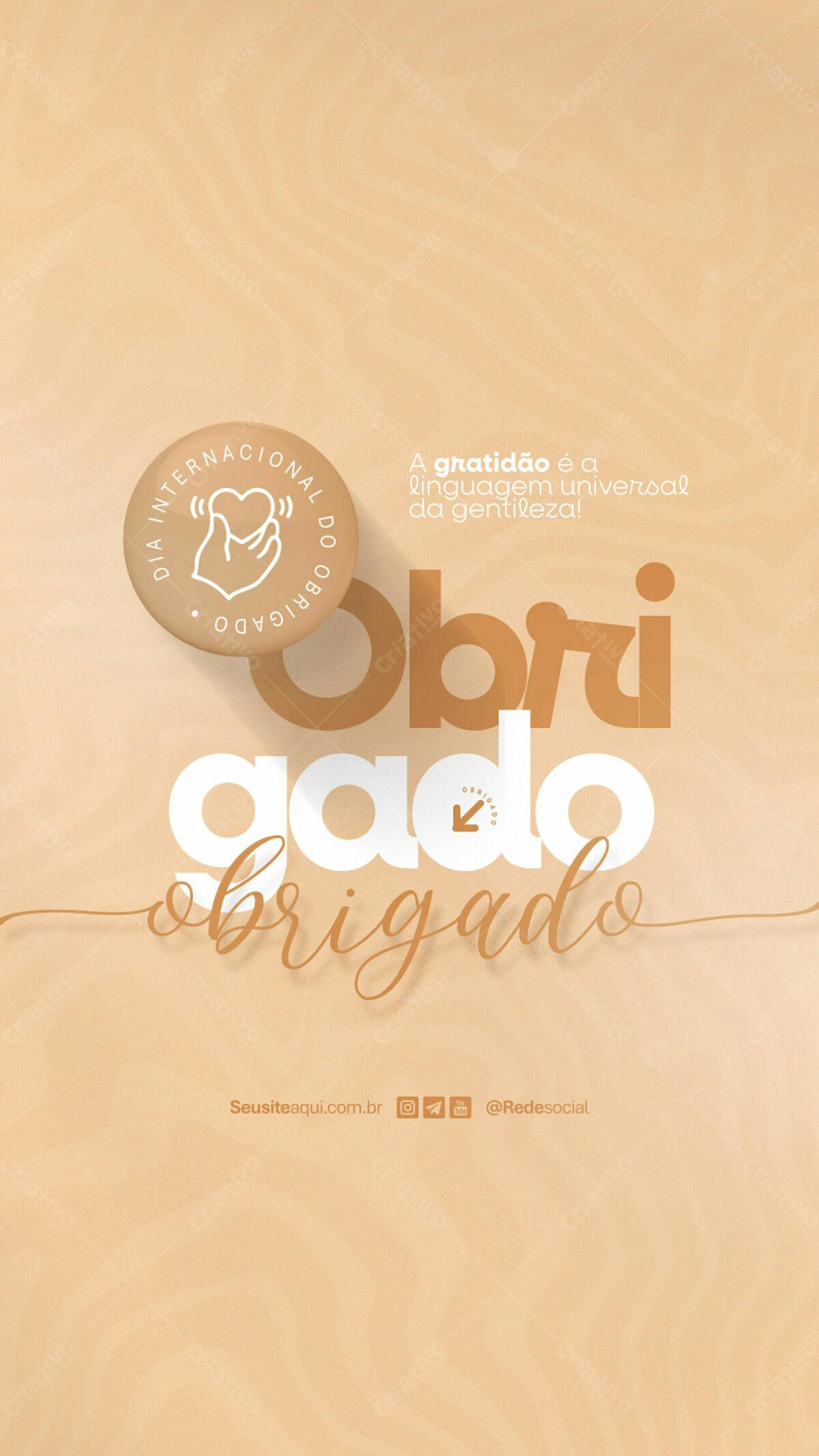 Post para o Dia Internacional do Obrigado PSD Editável