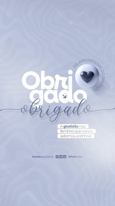 Dia Internacional Do Obrigado 11 De Janeiro Dia Do Obrigado Social Media Psd Editável