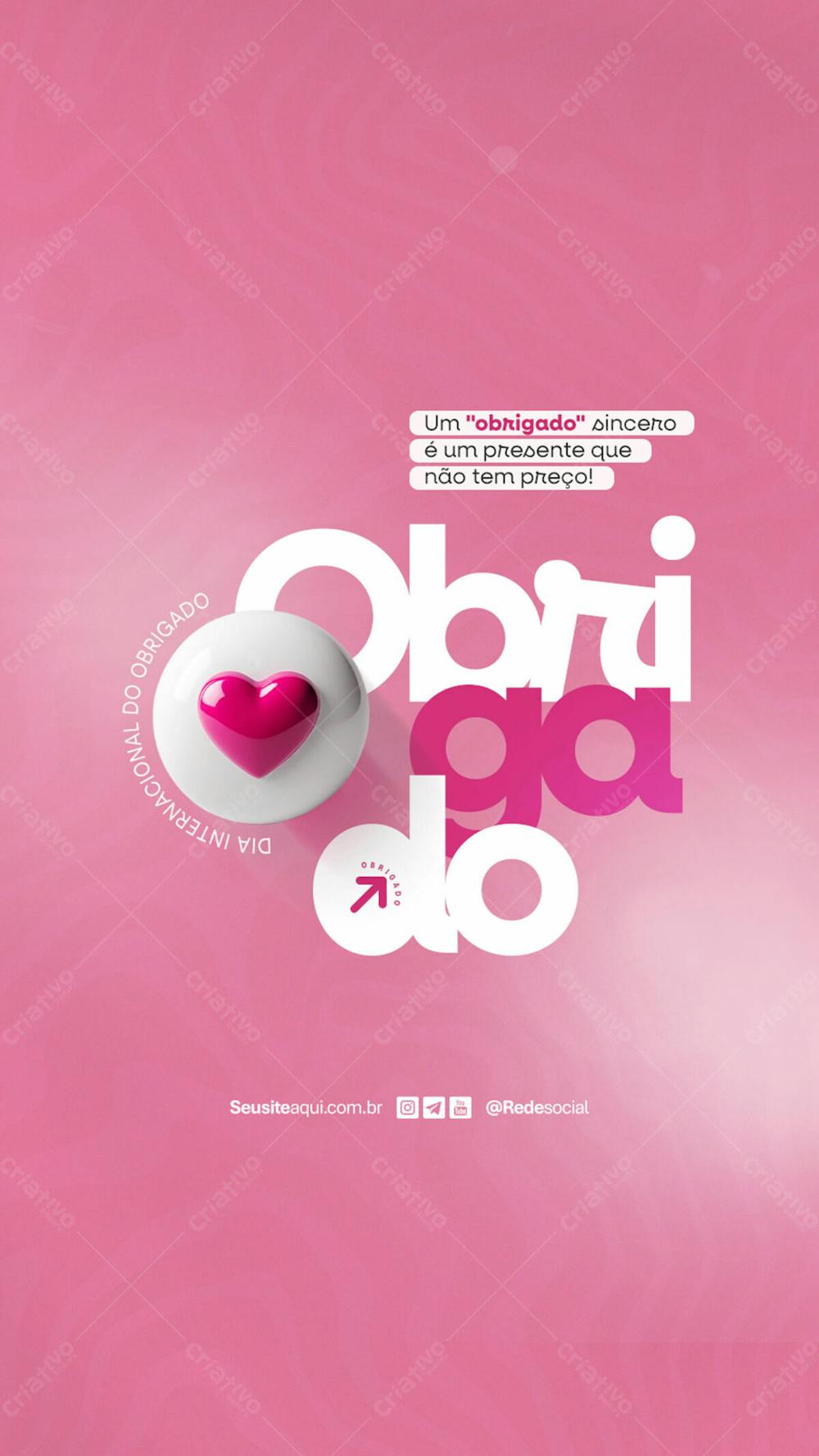 Dia Internacional Do Obrigado 11 De Janeiro Dia Do Obrigado Social Media Psd Editável