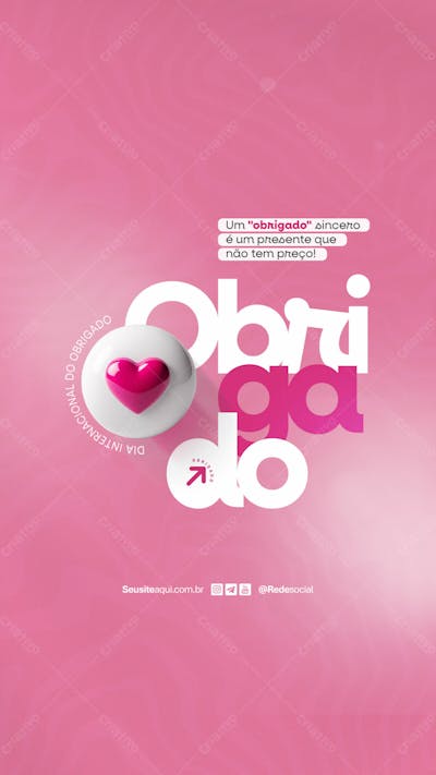 Dia Internacional Do Obrigado 11 De Janeiro Dia Do Obrigado Social Media Psd Editável