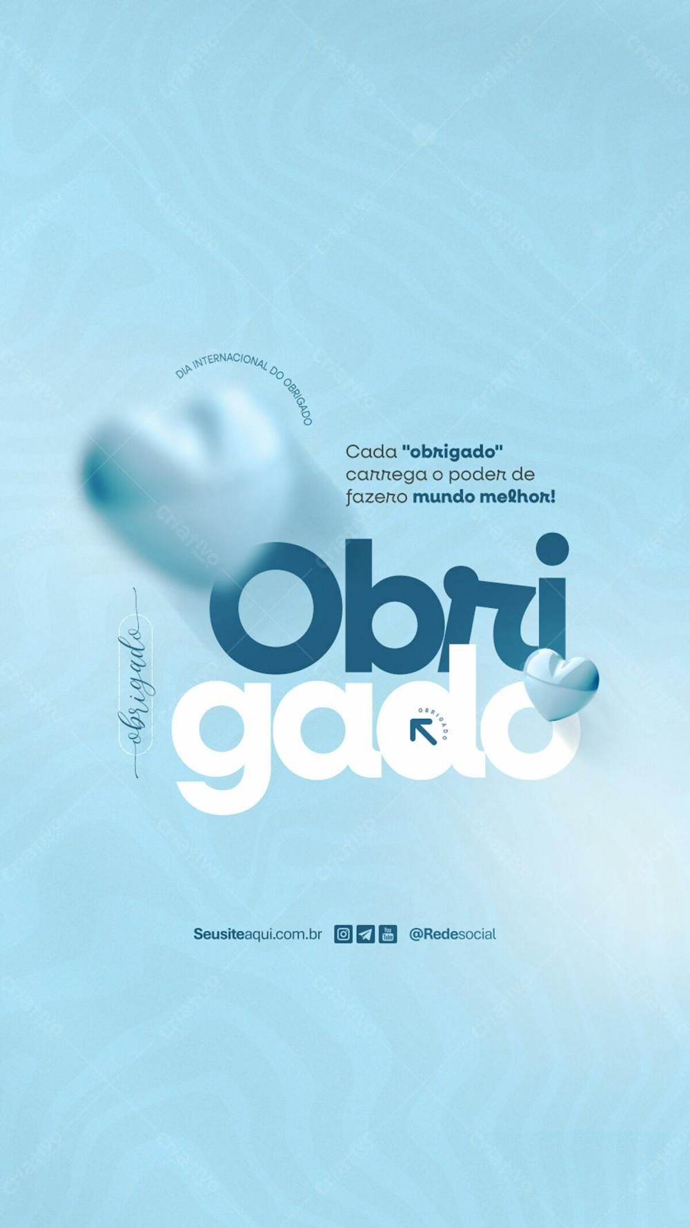 Dia Internacional Do Obrigado 11 De Janeiro Dia Do Obrigado Social Media Psd Editável