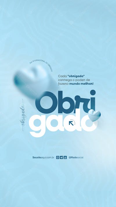 Dia Internacional Do Obrigado 11 De Janeiro Dia Do Obrigado Social Media Psd Editável