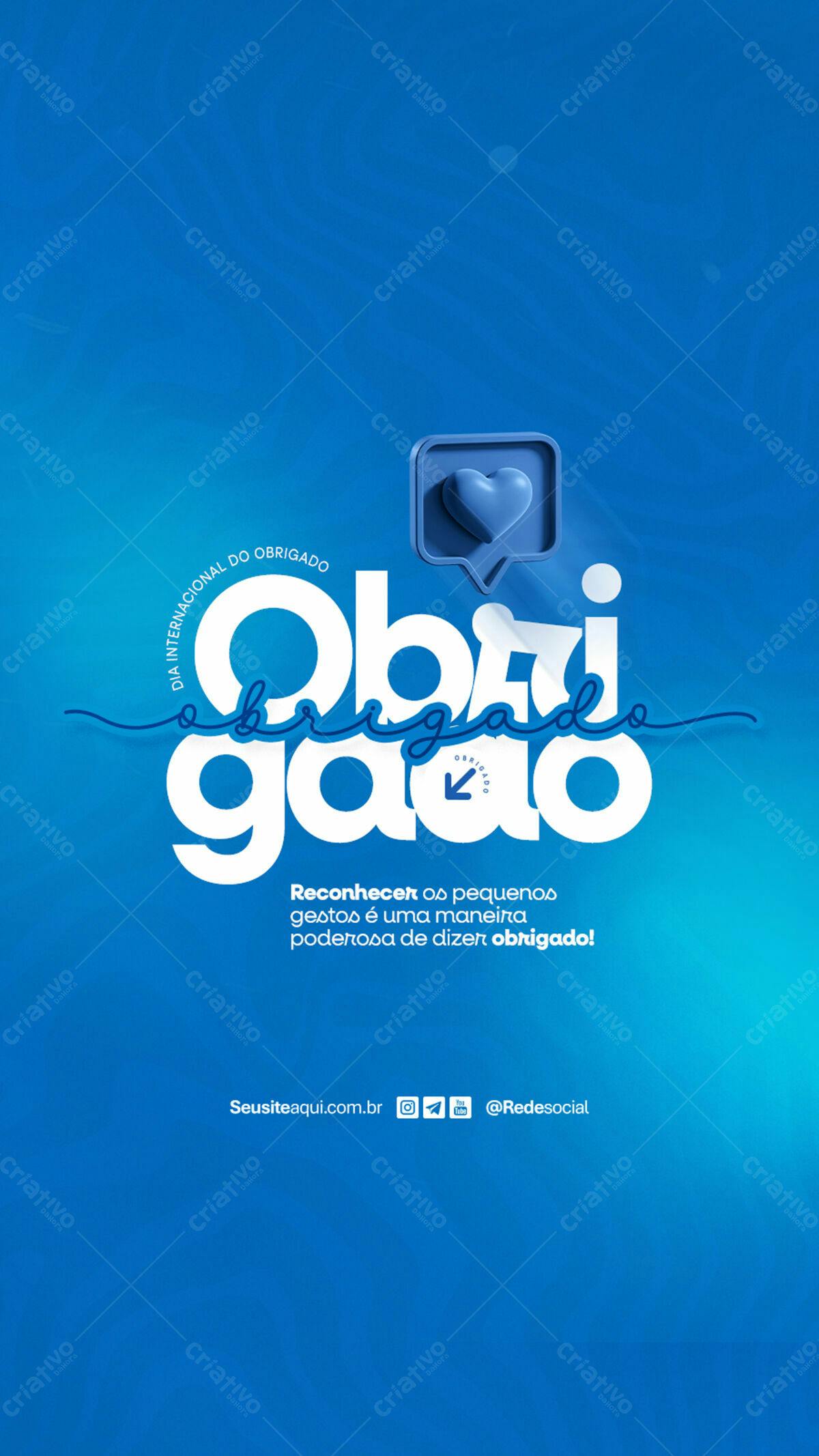 Flyer Dia Internacional do Obrigado PSD Editável