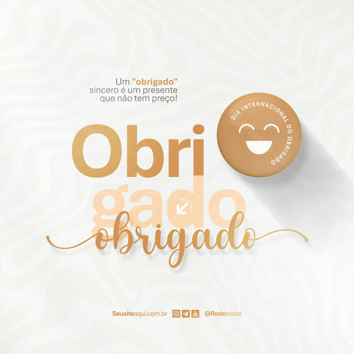 Postagem Dia Internacional do Obrigado PSD Editável