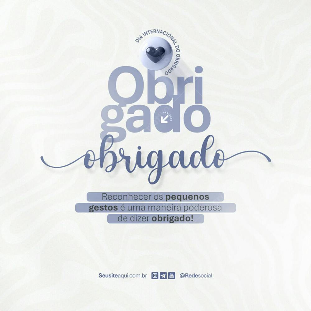 Dia Internacional Do Obrigado 11 De Janeiro Dia Do Obrigado Social Media Psd Editável