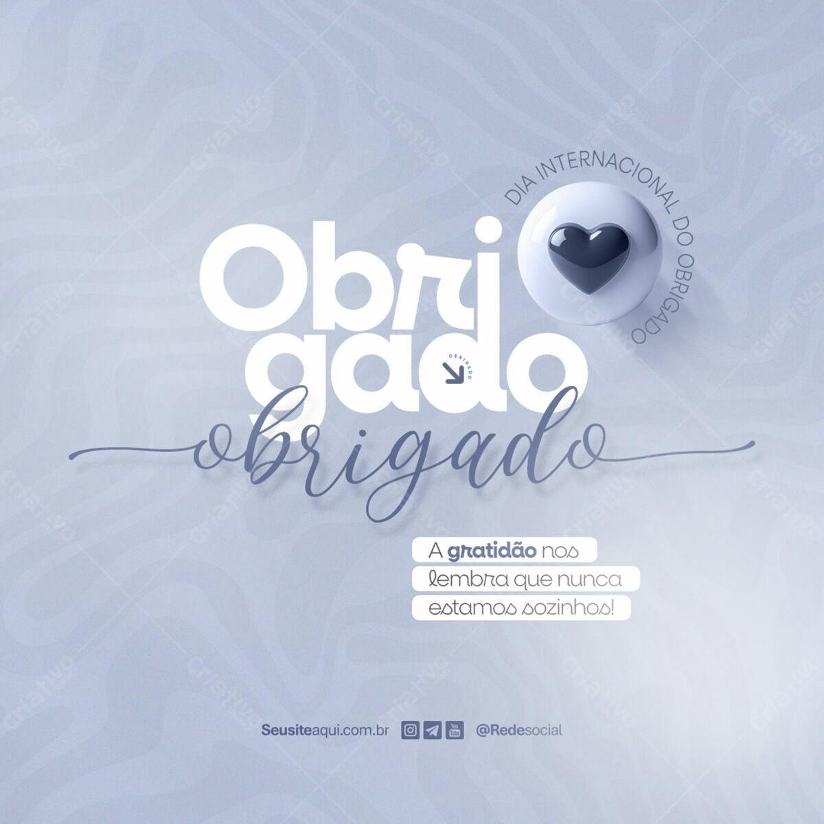 Postagem Dia Internacional do Obrigado PSD Editável