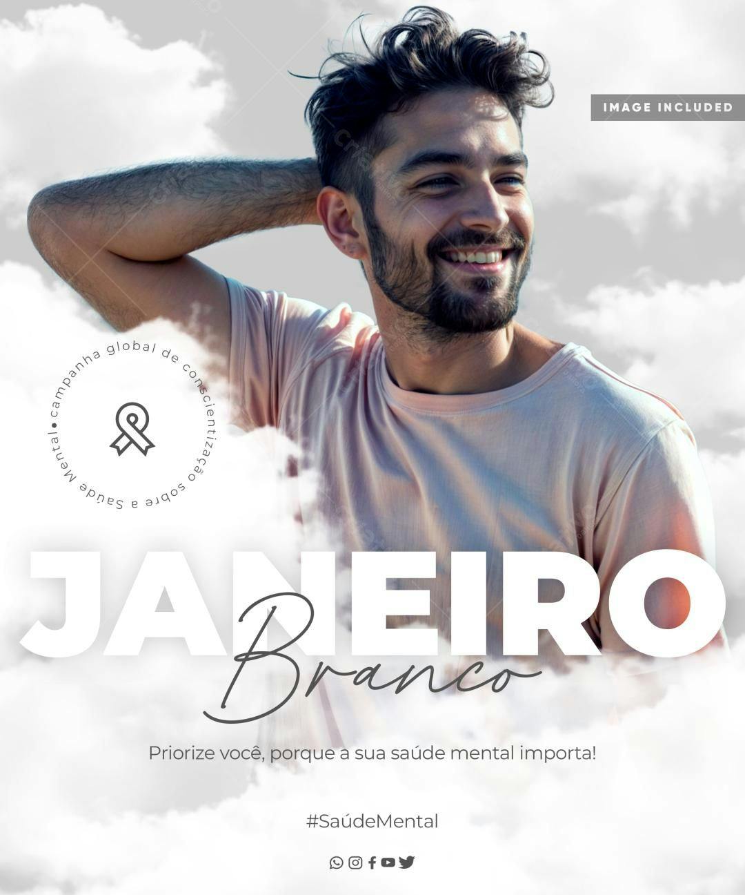 Flyer Janeiro Branco PSD Editável