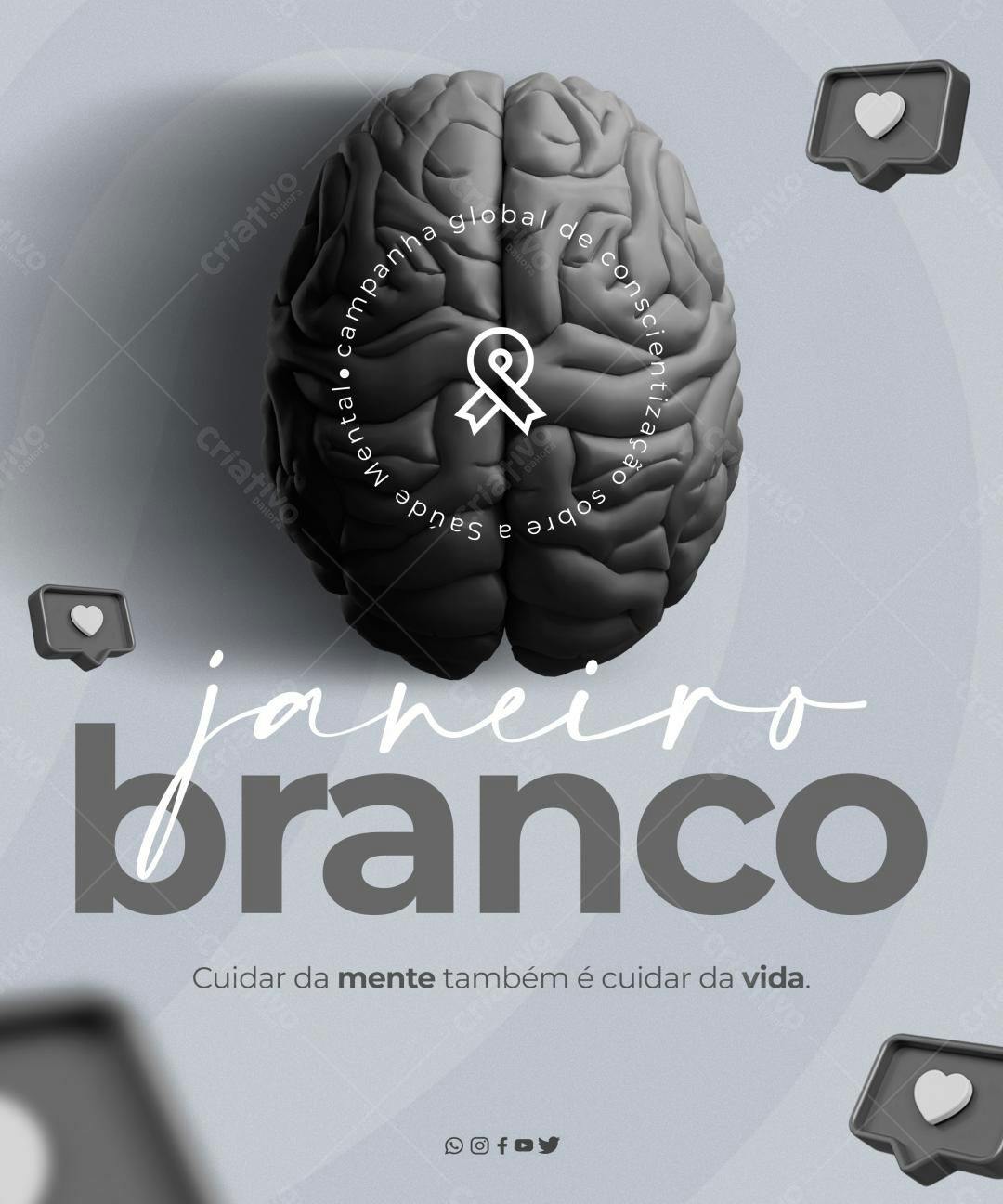 Flyer Janeiro Branco PSD Editável