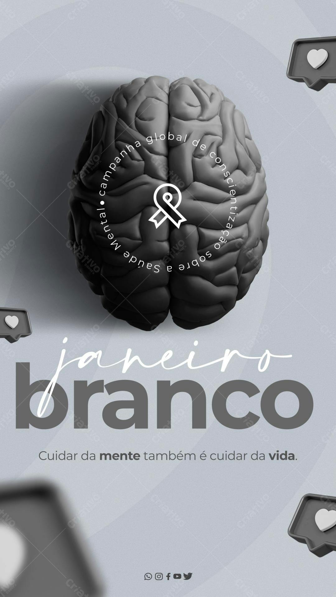 Flyer Janeiro Branco PSD Editável