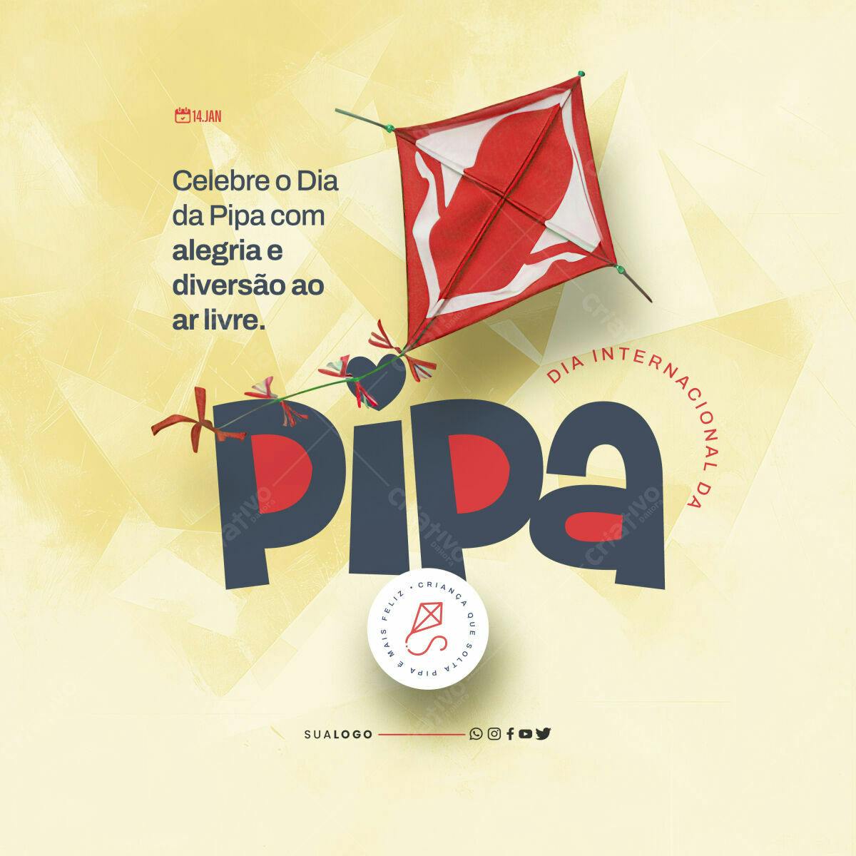 Flyer Dia Internacional da Pipa PSD Editável